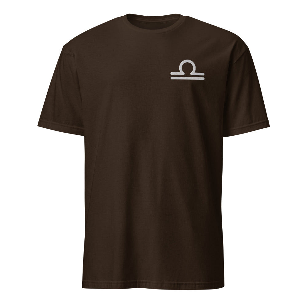 Libra Zodiac Embroidered TShirt - Dark Chocolate Color - https://ascensionemporium.net